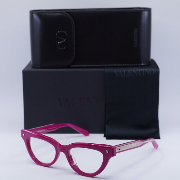 Valentino V-ESSENTIAL II VLX-124C Cat Eye Eyeglasses 50mm - Pink - Picture 1 of 10